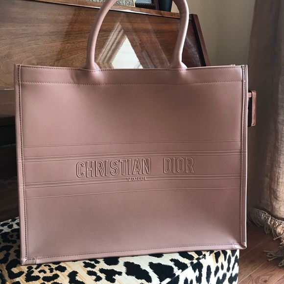 pink dior book tote